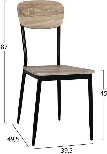 Set jedilna miza 5 kosov FH10339 s sonama namizjem in črnimi nogami 110x70x76cm