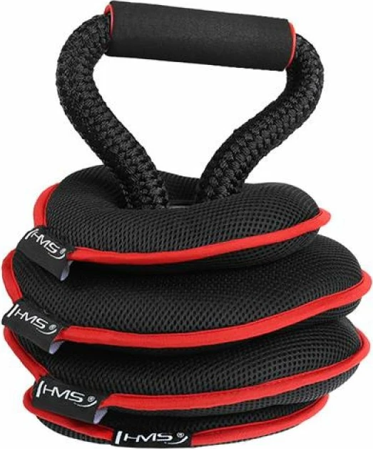 Mehki nastavljivi kettlebell za ženske in moške HMS, črno-rdeč