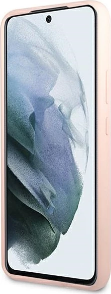 Ovitek iz silikona Silicone Script za Samsung Galaxy S22+, Guess, rožnat