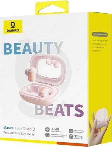 Brezžične slušalke Baseus AirNora 3, True Wireless Stereo (TWS), Bluetooth, rožnate