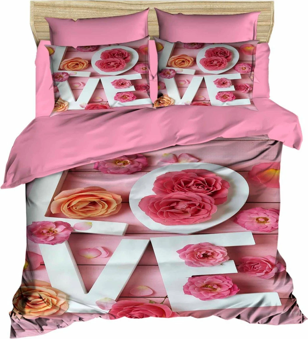 Set prevlek za odejo King, roza in bela, L'essentiel, 197