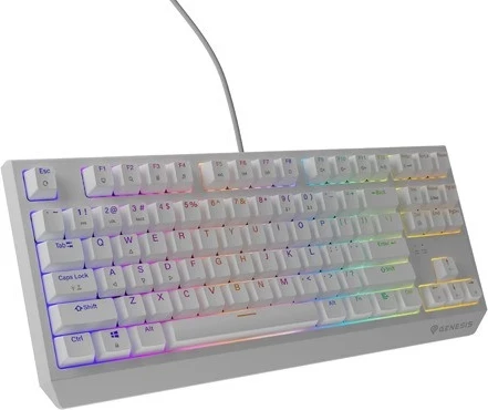 Mehanična tipkovnica Thor 230, TKL, RGB Outemu Brown, Genesis, bela
