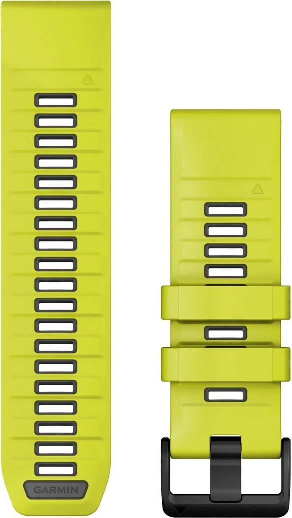 Silikonski pašček 26 mm za pametno uro, Garmin QuickFit, grafit/rumena