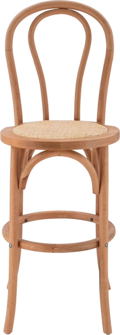 Leseni barski stol iz bukovega lesa temno medene barve z mat 41x47x108
