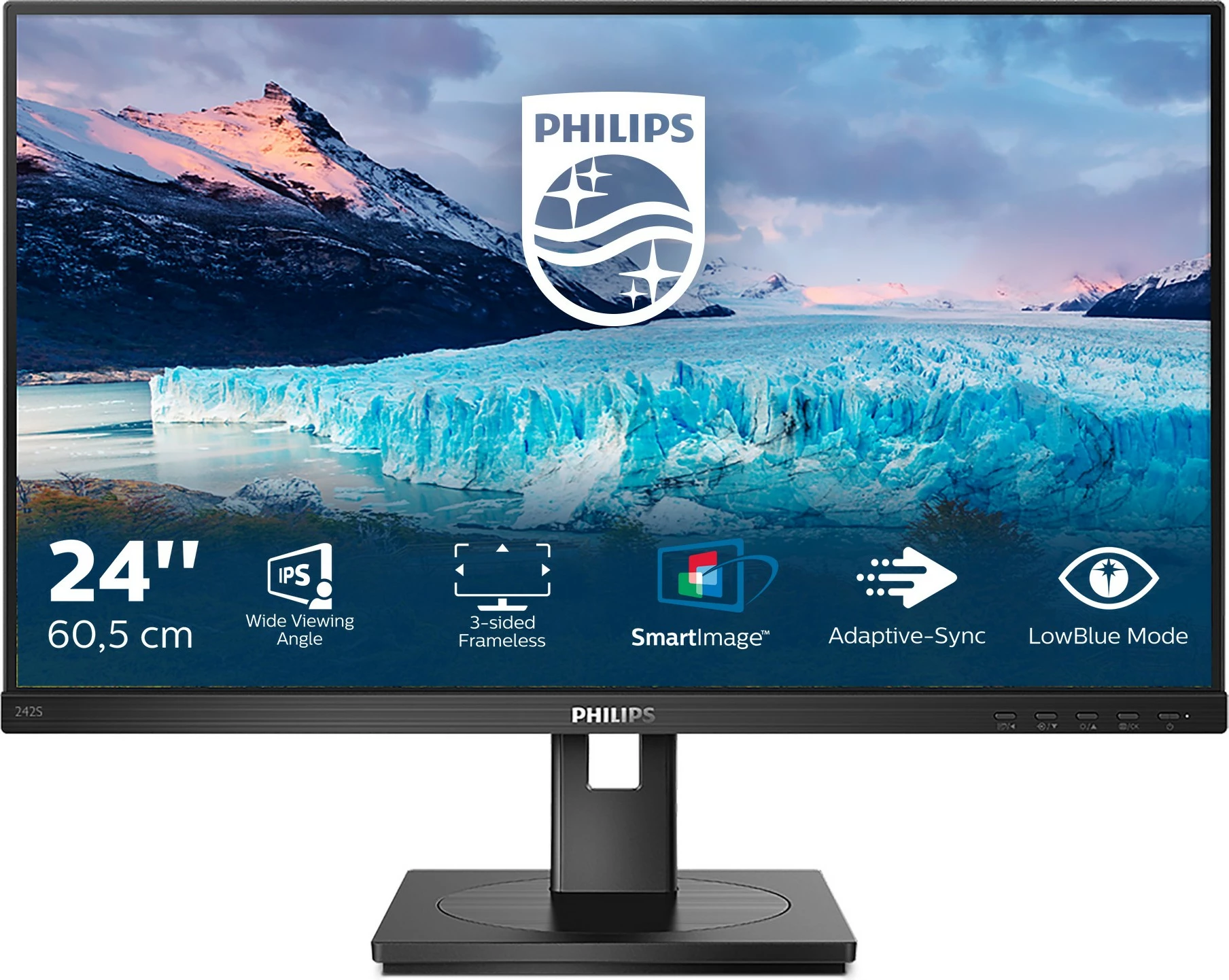 Monitor 23,8" Full HD LED, Philips S Line 242S1AE/00, črn