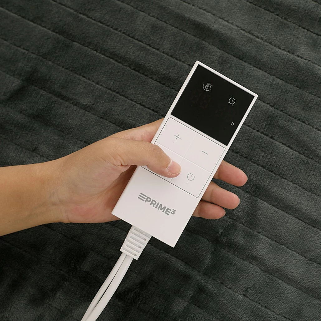 Električna odeja PRIME3 SHT21, 180 x 130 cm, 10 stopenj, časovnik, črno/bele barve