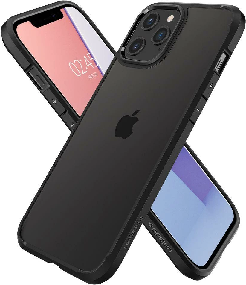 Ovitek Ultra Hybrid Spigen za iPhone 12 / iPhone 12 Pro, mat črn