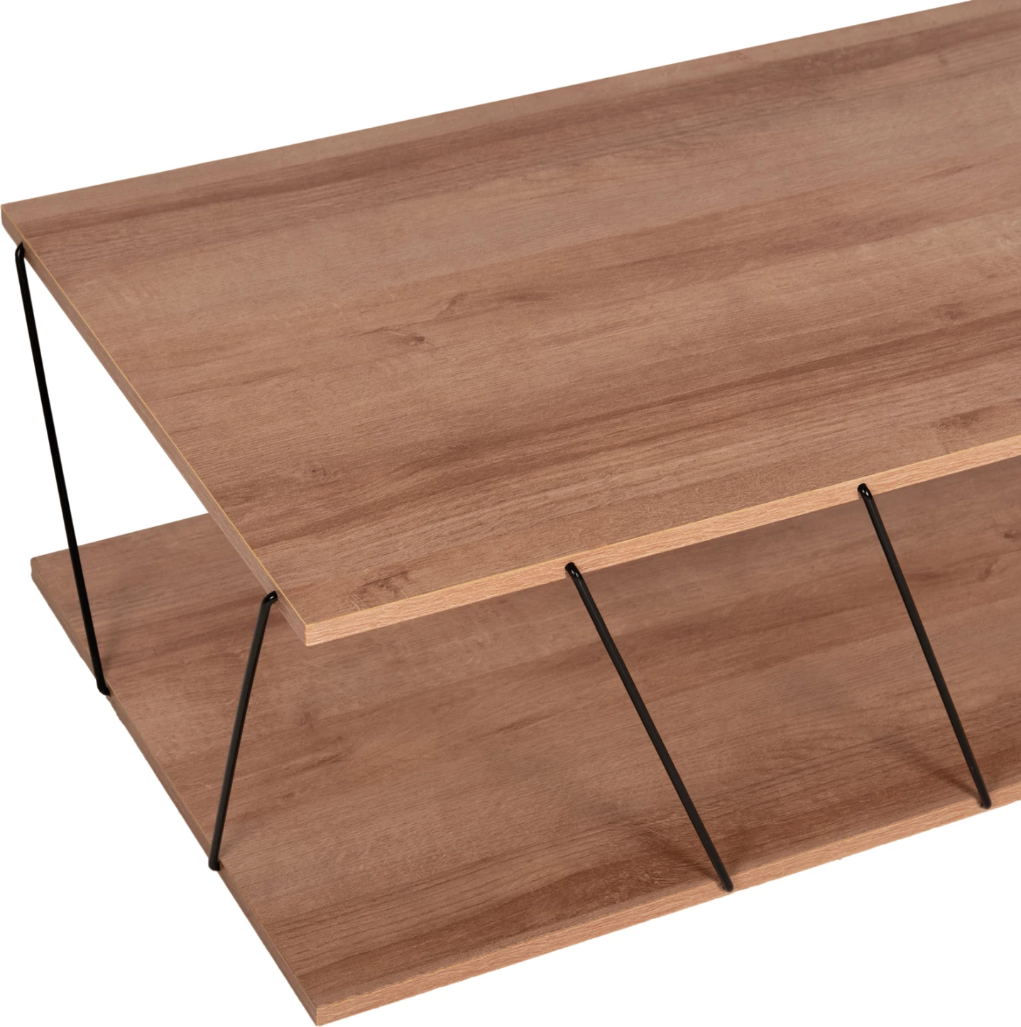 Klubska miza TARS FH8927.11 naravni hrast melamin-črne kovinske palice 120Χ50Χ30Hcm