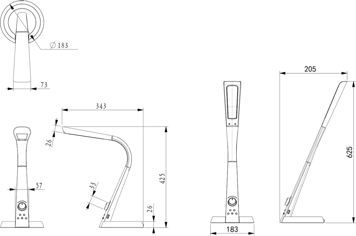 Profesionalna namizna svetilka LED BLAIN PRO FH4451.09 zlato-bela barva 34,3x18,3x42,5H cm