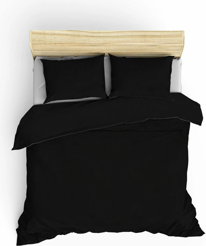 Komplet prevlek za odejo Super King, saten, črn, L'essentiel