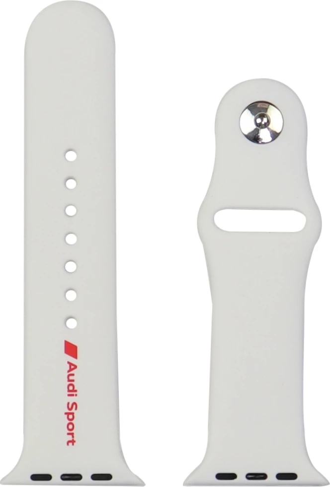 Silikonski pašček za Apple Watch, Audi Sport, bel, 44/45/46/49 mm