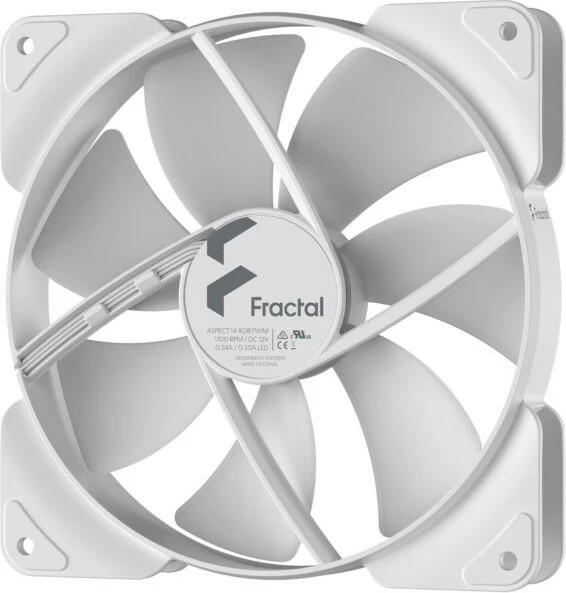 Ventilator za ohišje 140 mm Fractal Design Aspect 14 RGB PWM, bela okvir