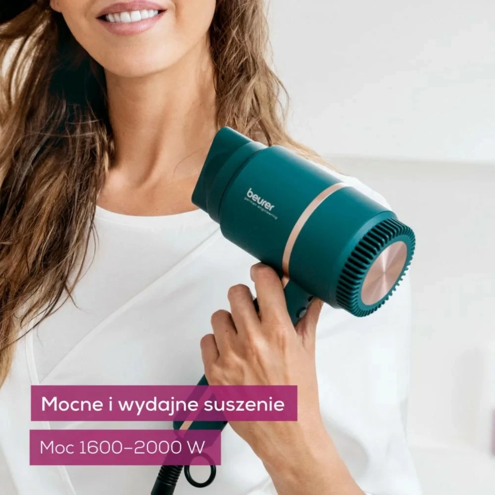 Sušilnik za lase, 2000 W, 3 stopnje, ionizacija, modro-tirkizen Beurer HC35 Ocean