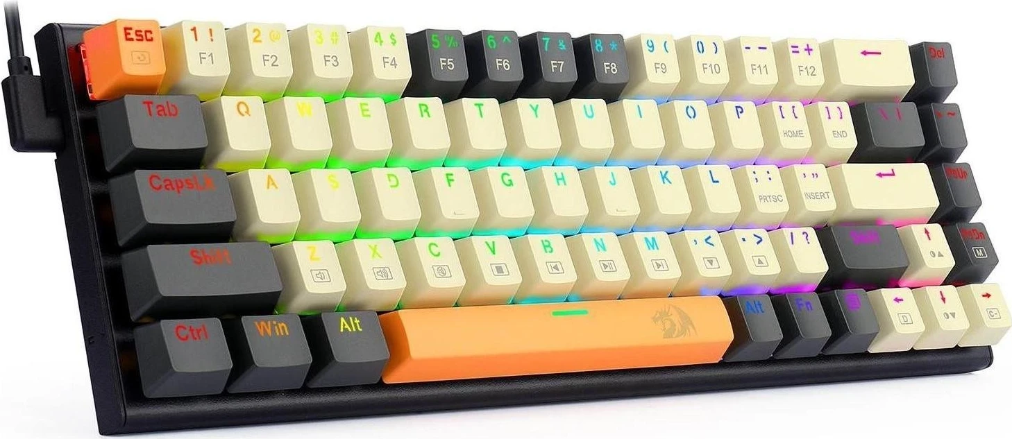 Mehanska tipkovnica Ryze Redragon K633CGO-RGB, 61 tipka, rjava