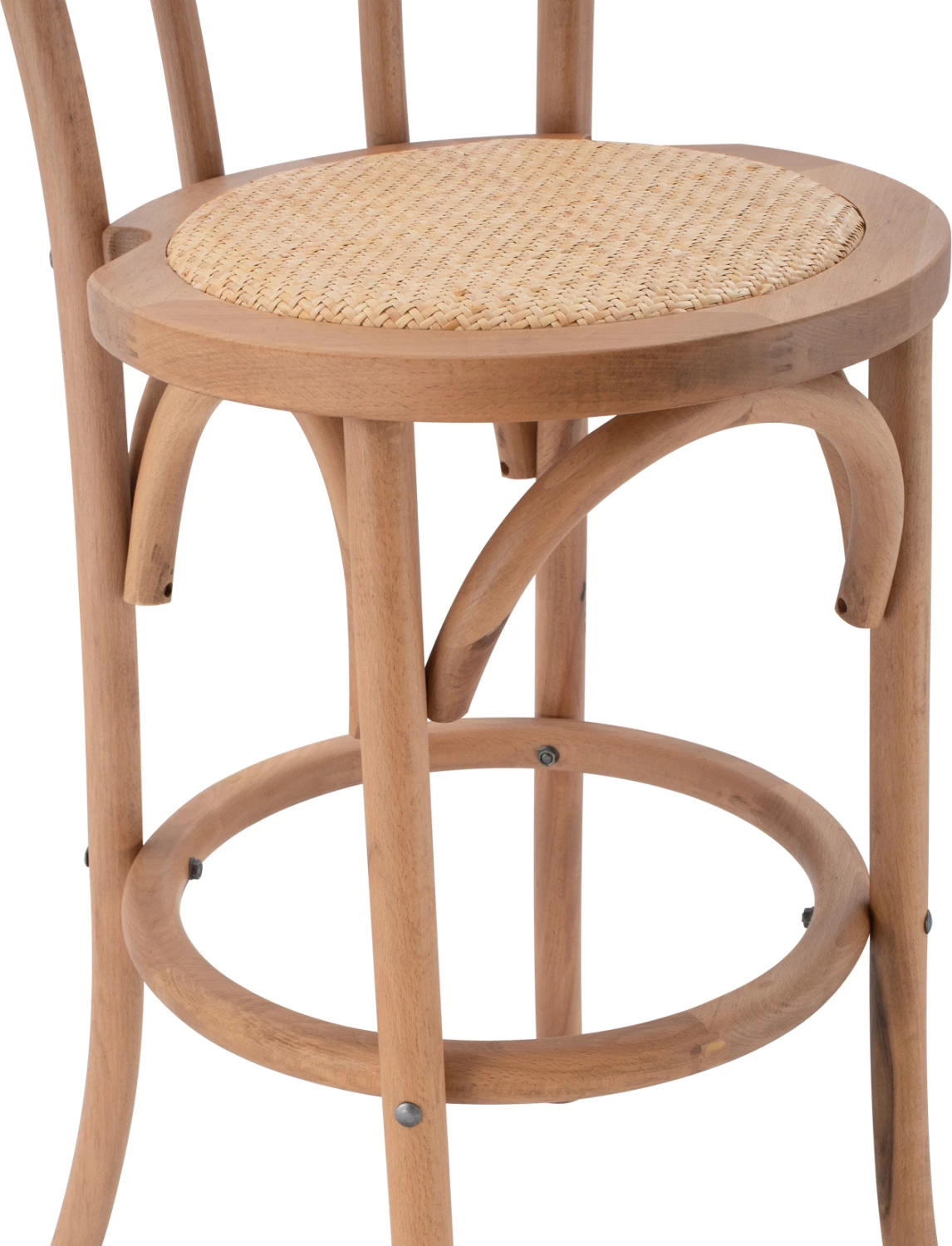 Leseni barski stol iz bukovega lesa temno medene barve z mat 41x47x108