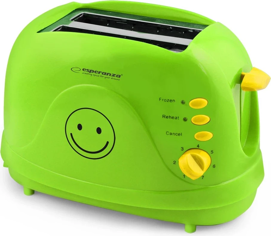 Pekač za kruh Esperanza Smiley EKT003, 750 W, zelen