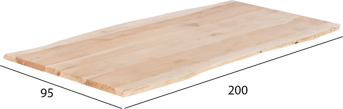 Namizna plošča iz masivnega lesa akacije FH8506.21 naravna barva lesa 200x95x4(debelina) cm