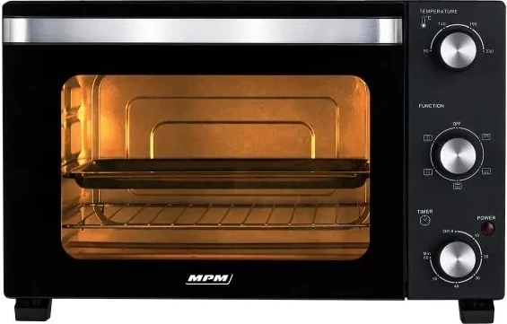 Mini pečica z električnim grelnim MPM MPE-14/T, 1300 W, črna