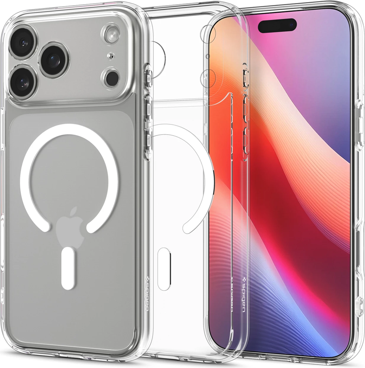 Prozoren ovitek Spigen Ultra Hybrid MagSafe za iPhone 17 Pro Max, bel