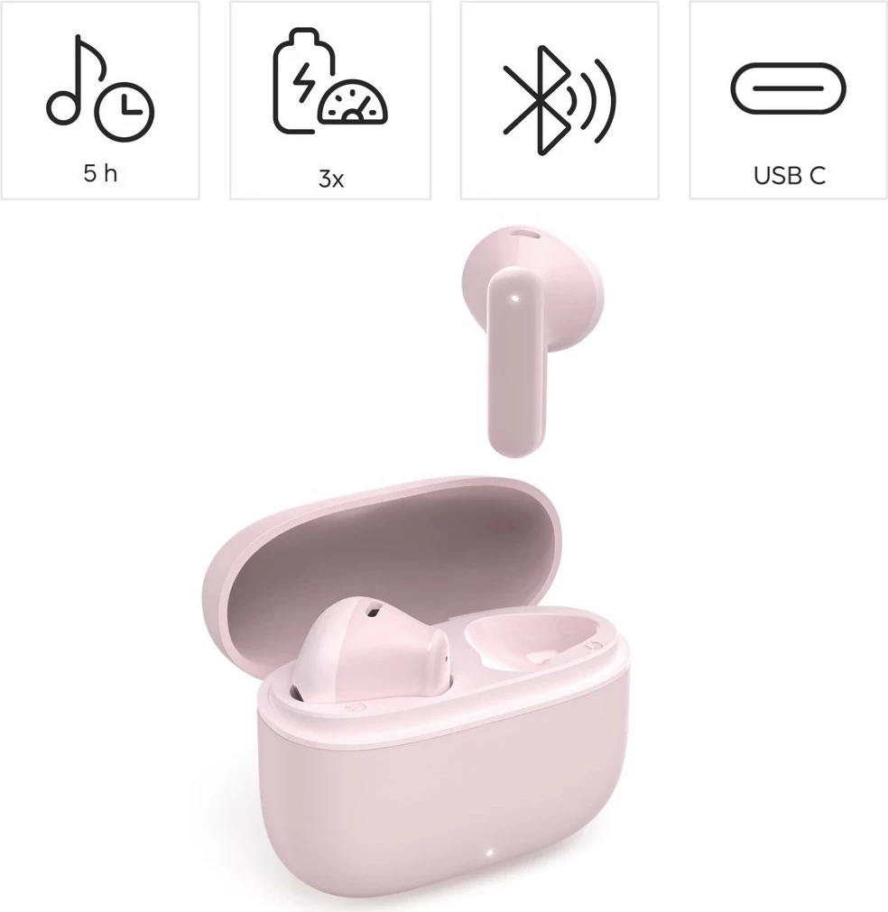 Brezžične slušalke Hama True Wireless Freedom Light II, Bluetooth 5.3, roza