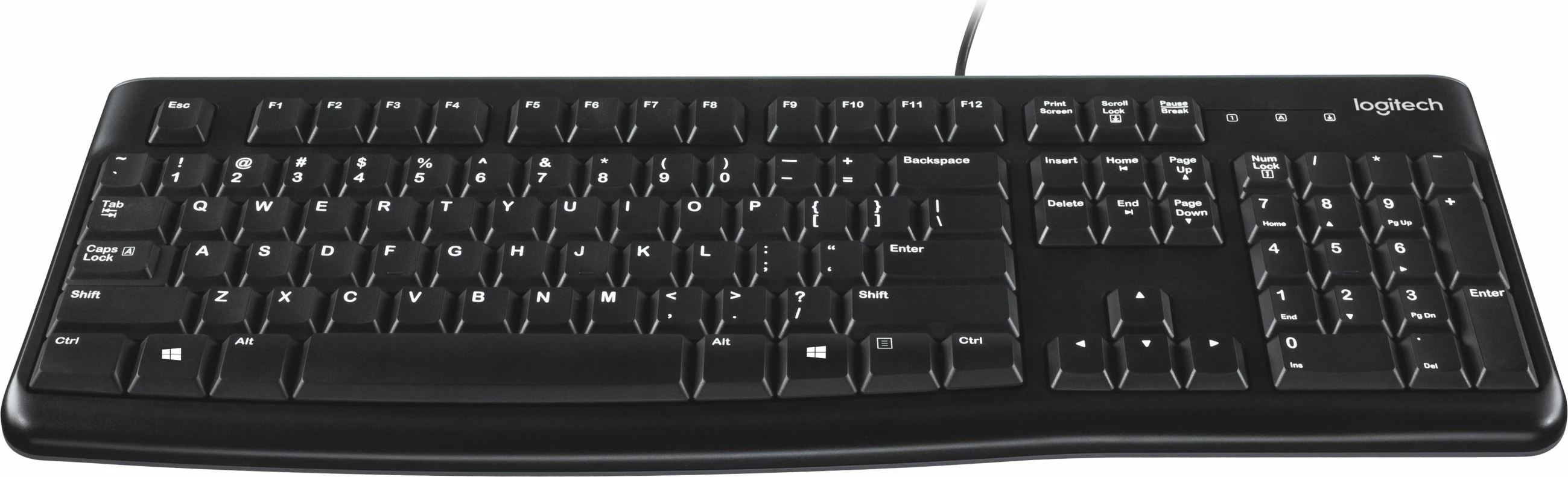 Tastatura polne velikosti za poslovno rabo Logitech K120, žična, USB, QWERTY, črna