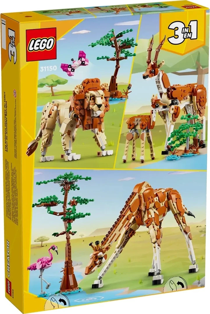 Komplet 3 v 1 LEGO Creator 31150 Wild Safari Animals