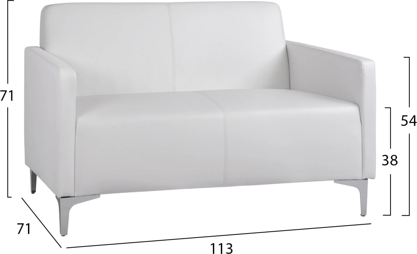 Dvosedna zofa Nellie FH3159.22 z belo barvo PY 113x71x71cm