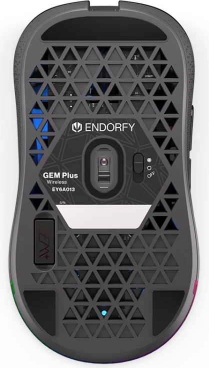 Brezžična miška Endorfy Gem Plus, RGB, 1,6 m, črna