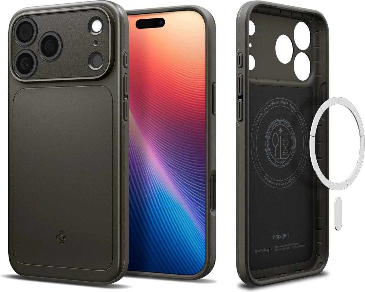 Tanek zaščitni ovitek MagSafe za iPhone 17 Pro, Spigen, siva