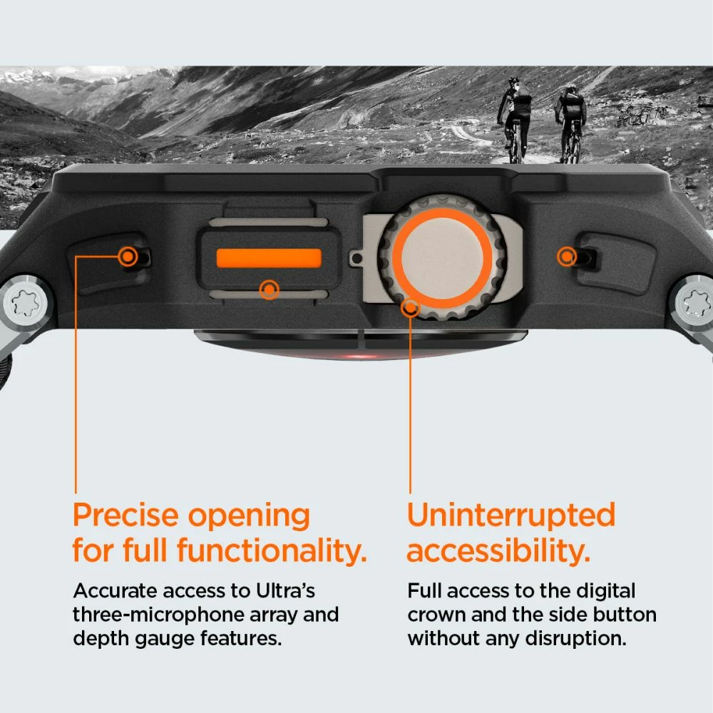 Ovitek z nastavljivim paščkom za Apple Watch Ultra 1/2 (49 mm) Spigen Lite Fit Pro, mat črn