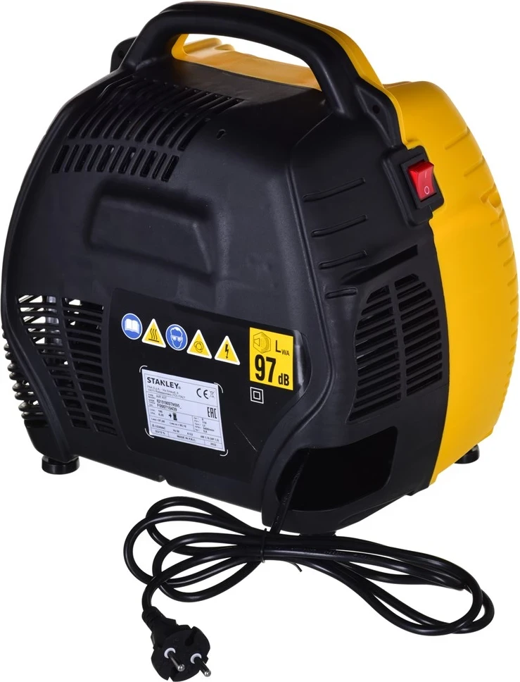 Kompresor brez olja STANLEY AIR KIT OL 1,1 kW 8 bar, rumen
