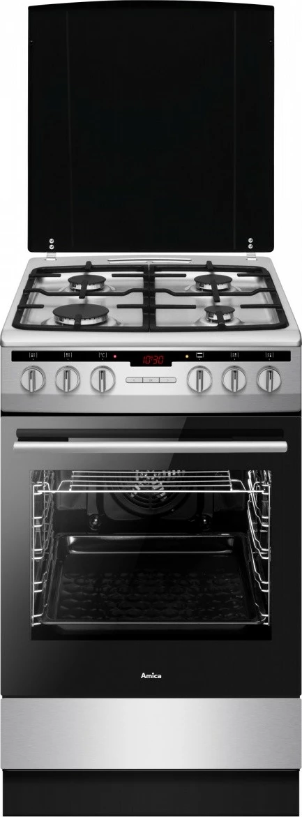 Pečica in kuhalna plošča Amica 57GE3.33HZpTaDA(Xx), 66 L, inox, plin in elektrika
