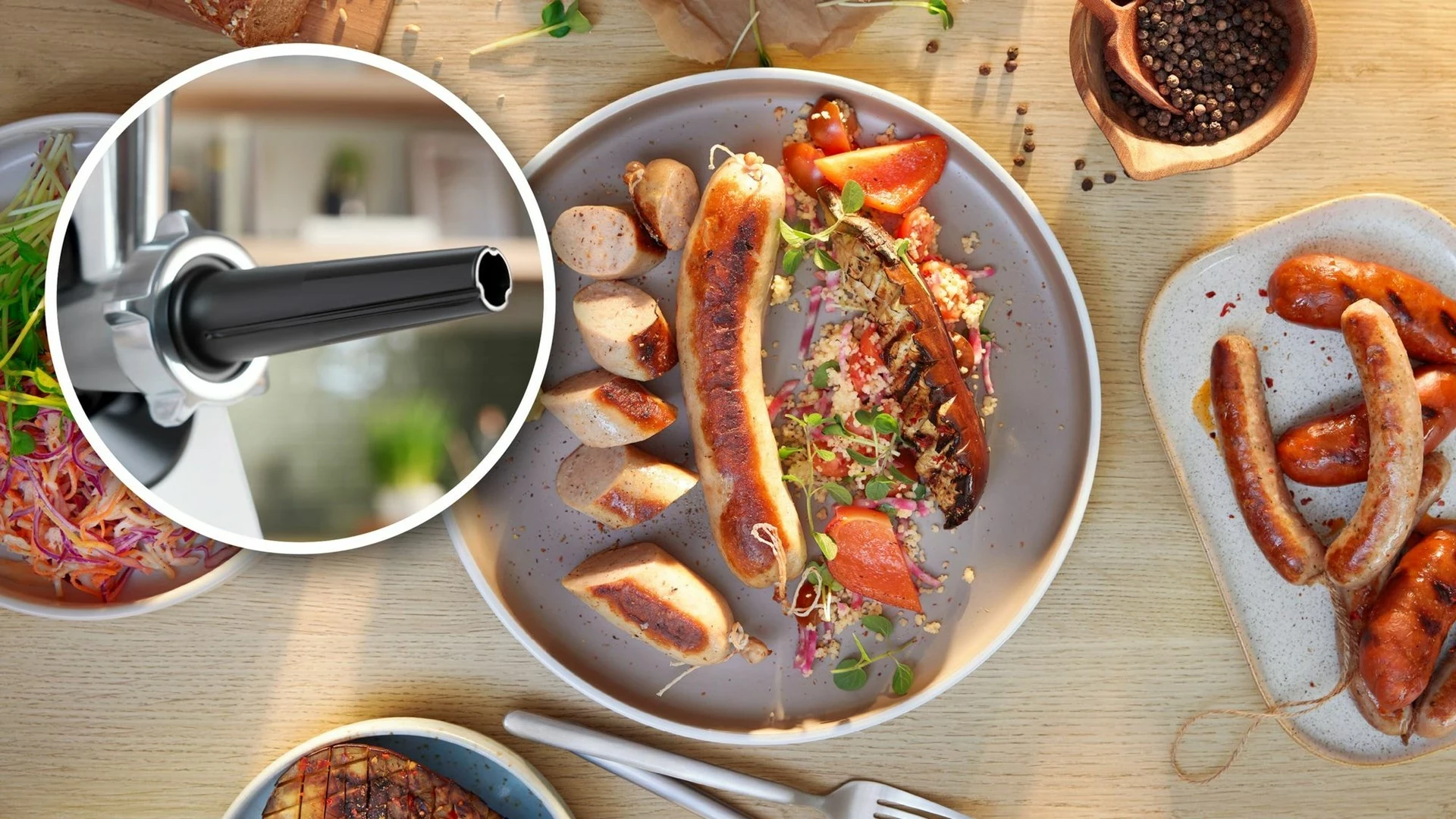 Mlinček za meso Bosch Serie 4 MFWS420W, 1900 W, bel, črn