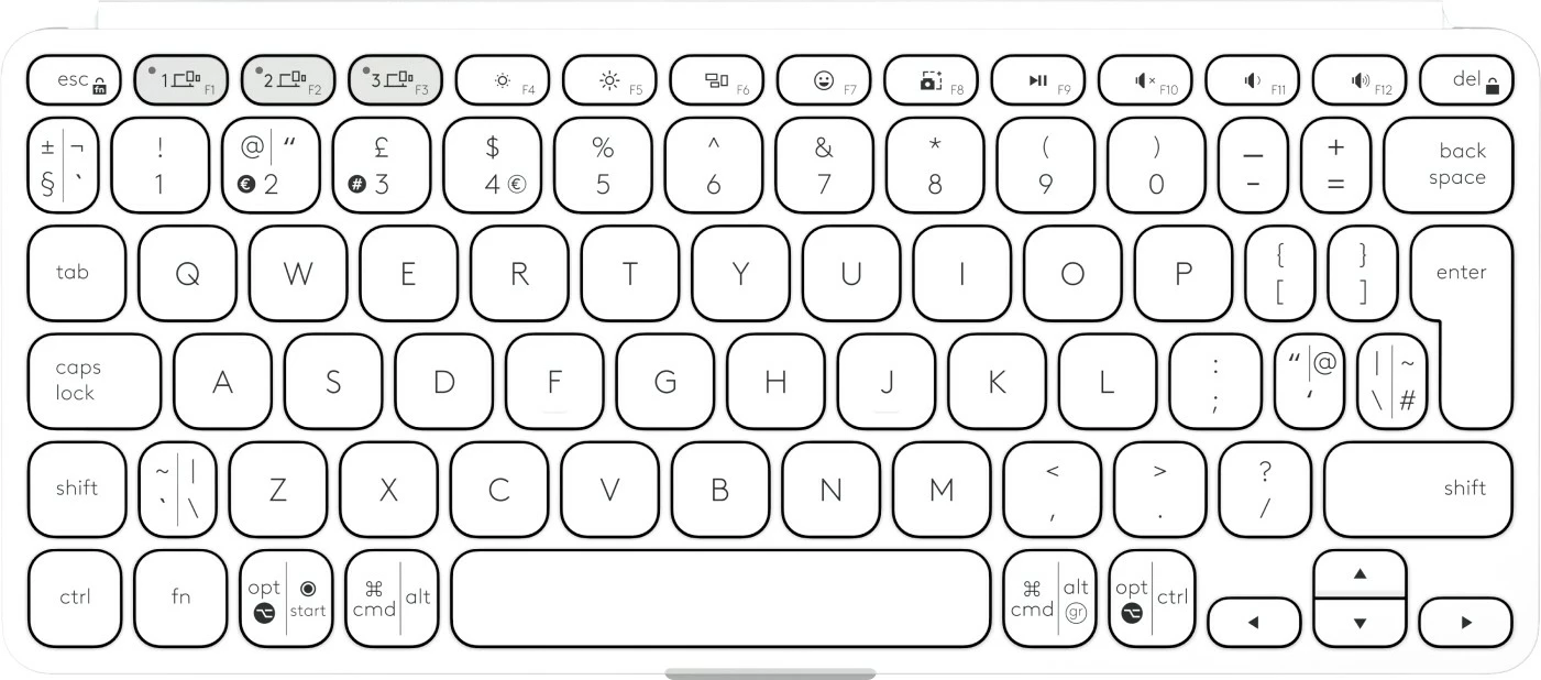 Ultra prenosna tipkovnica Logitech Keys-To-Go 2, svetlo siva