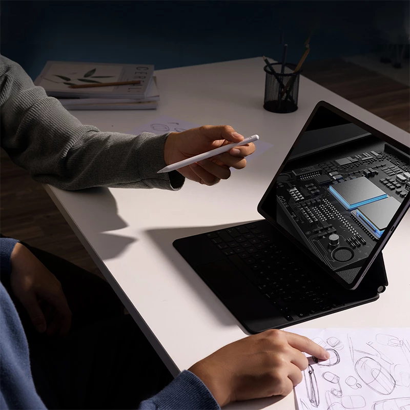 Pisalo z aktivno konico Smooth Writing 2 za iPad, zamenljiva konica, Baseus, belo