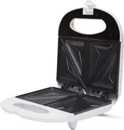 Sendvič toster, Adler AD 301, 750 W, nelepljive plošče, 4 trikotne kose, bel