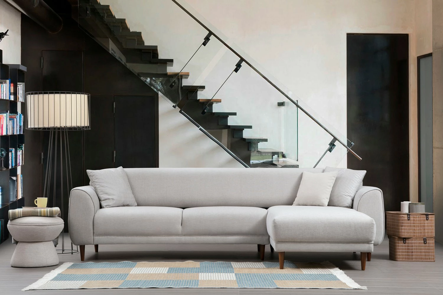 Kotna sedežna garnitura z ležiščem Atelier del Sofa, desna, bež