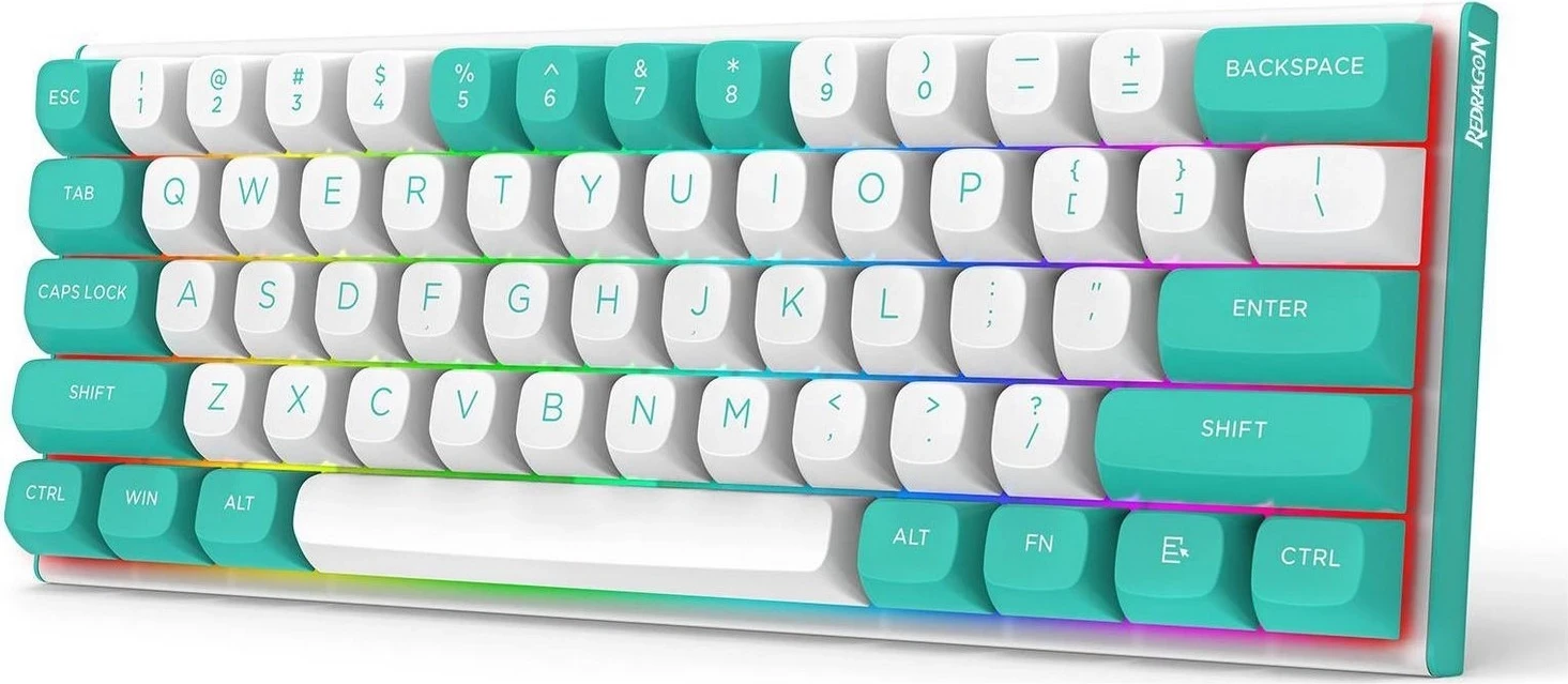 Mehanska tipkovnica RGB, Redragon K683WB FIDD, z žico, bela-zelena