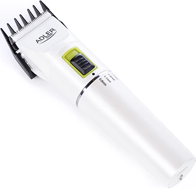 Strižnik Adler AD 2827, Li-Ion 2200 mAh, 5 ur, keramično/titanijasto rezilo, 2 hitrosti, 4 glavniki 3–12 mm, bel
