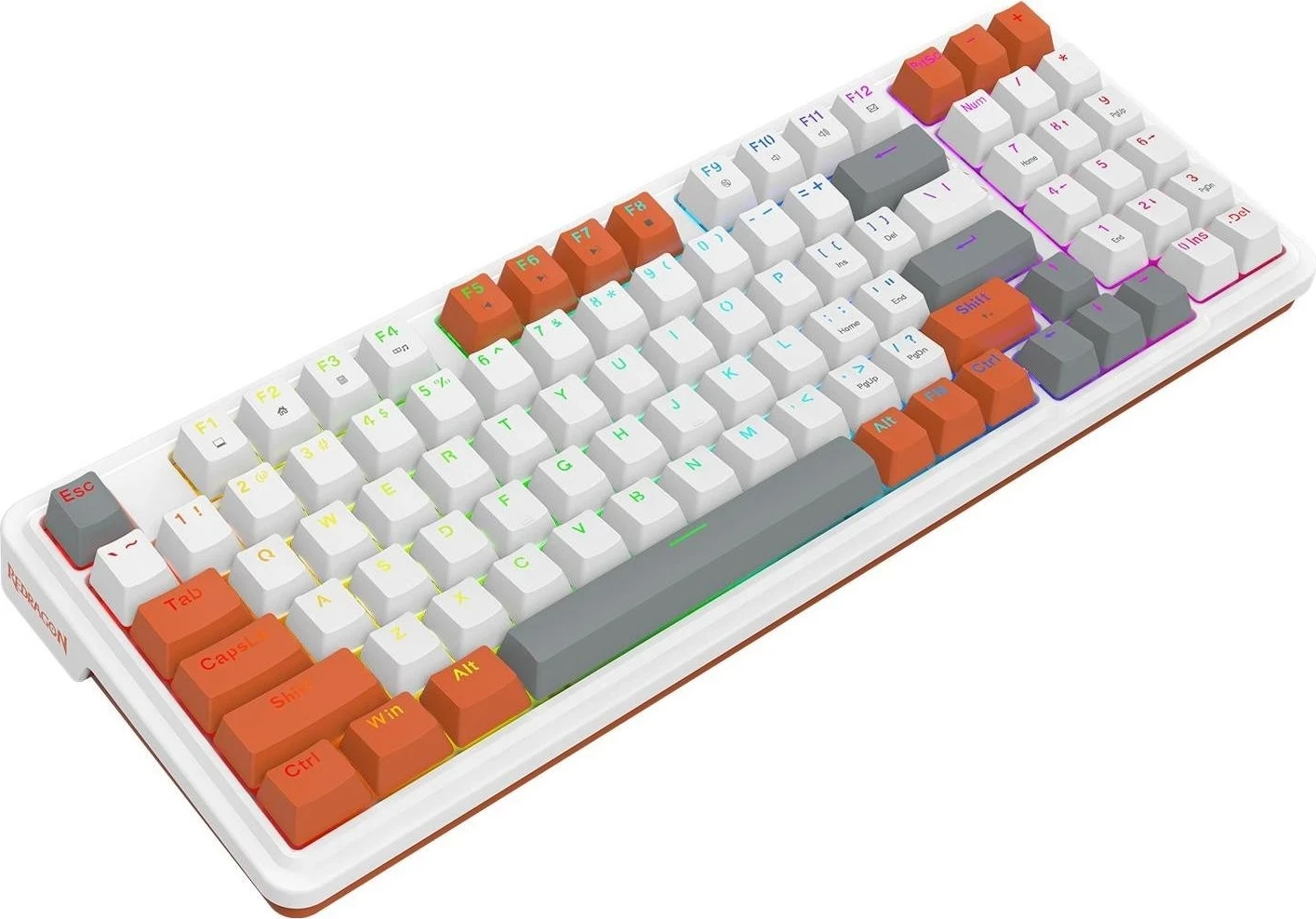 Mehanska tipkovnica RGB, belo-oranžna Redragon K664WOG-RGB Gloria