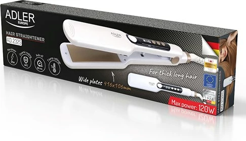 Likalnik za ravnanje las Adler AD 2325, 7 stopenj temperature, bel