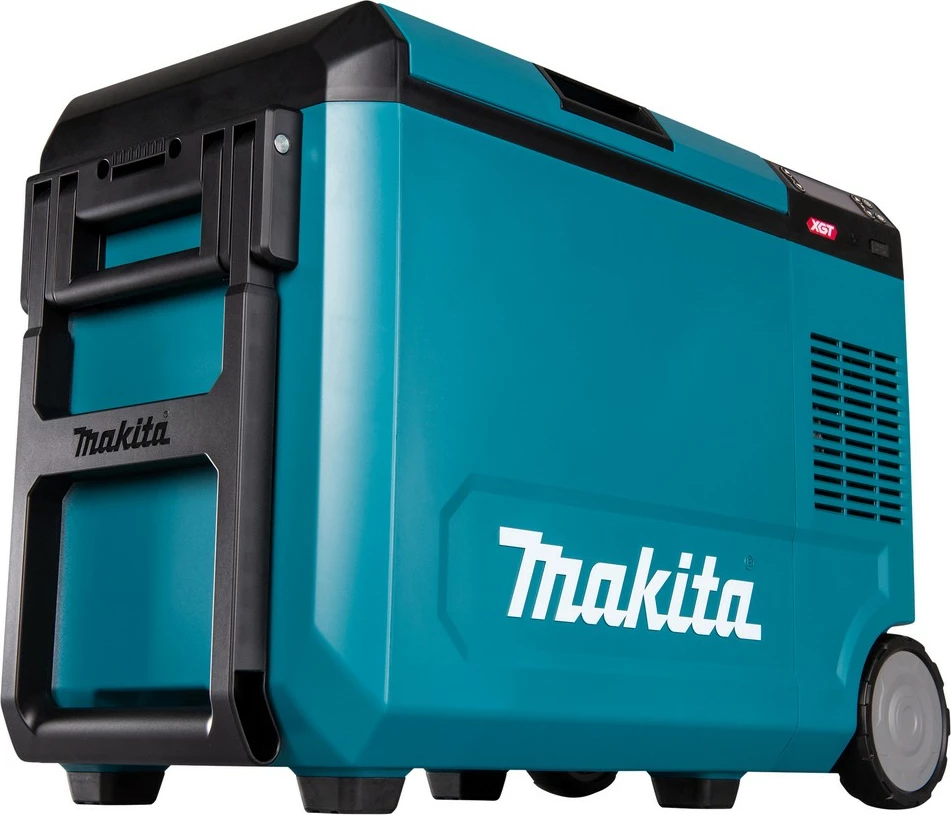 Prenosna termična škatla, hladilno-grelna, Makita CW004GZ 40V, LED zaslon, na kolesih, črno/modra