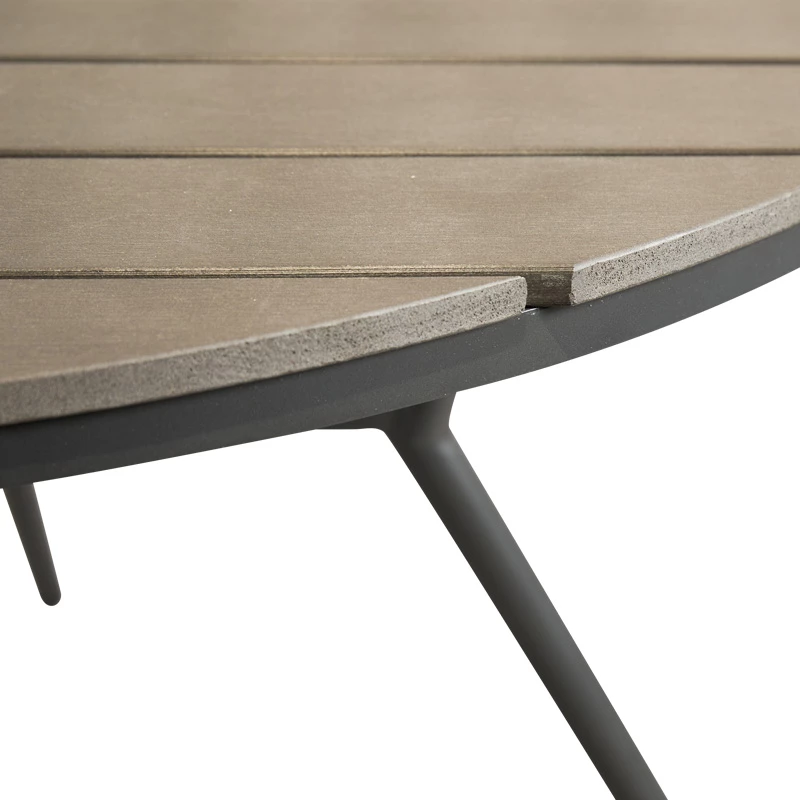 Jedilni set za teraso Appa-Moly, alumin in vezana plošča, antracit, 5-delni, Φ120x74 cm