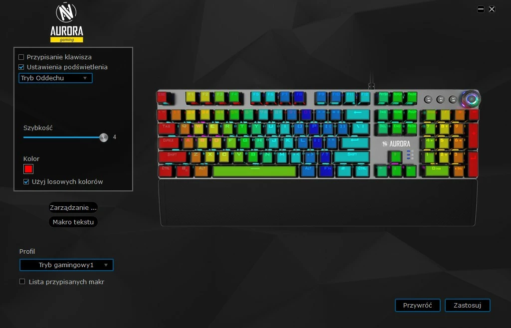 Mehanska igralna tipkovnica iBOX Aurora K-4, RGB, s kablom, titanium