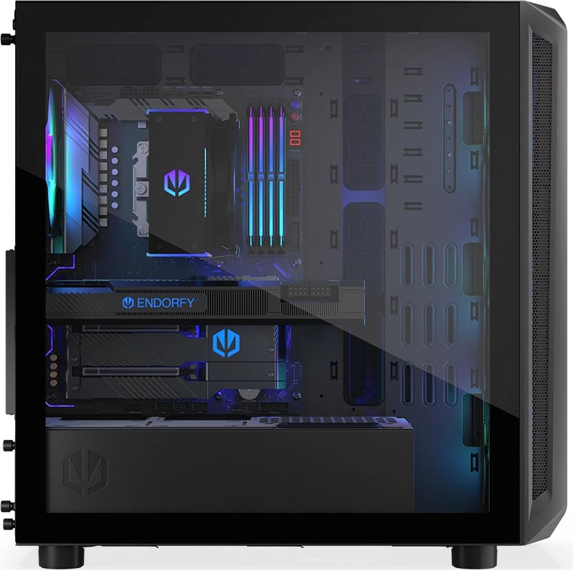 Midi tower ohišje Endorfy Arx 700 ARGB EY2A013, tempered glass, 4x ARGB ventilatorji, črno