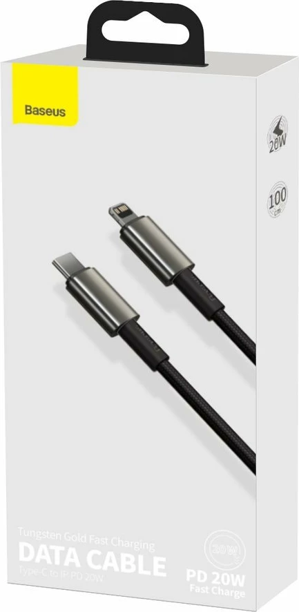 Kabel USB-C v Lightning, 1 m, 20 W, črn Baseus CATLWJ-01