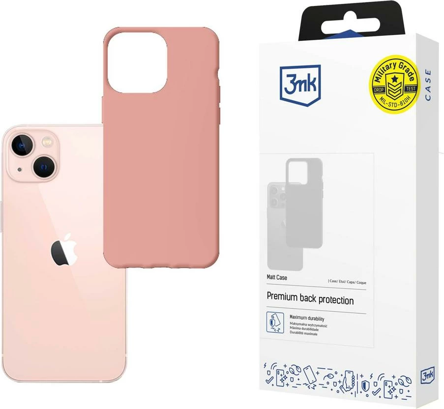 Ovitek za telefon 3mk Matt Case za iPhone 14, rožnat