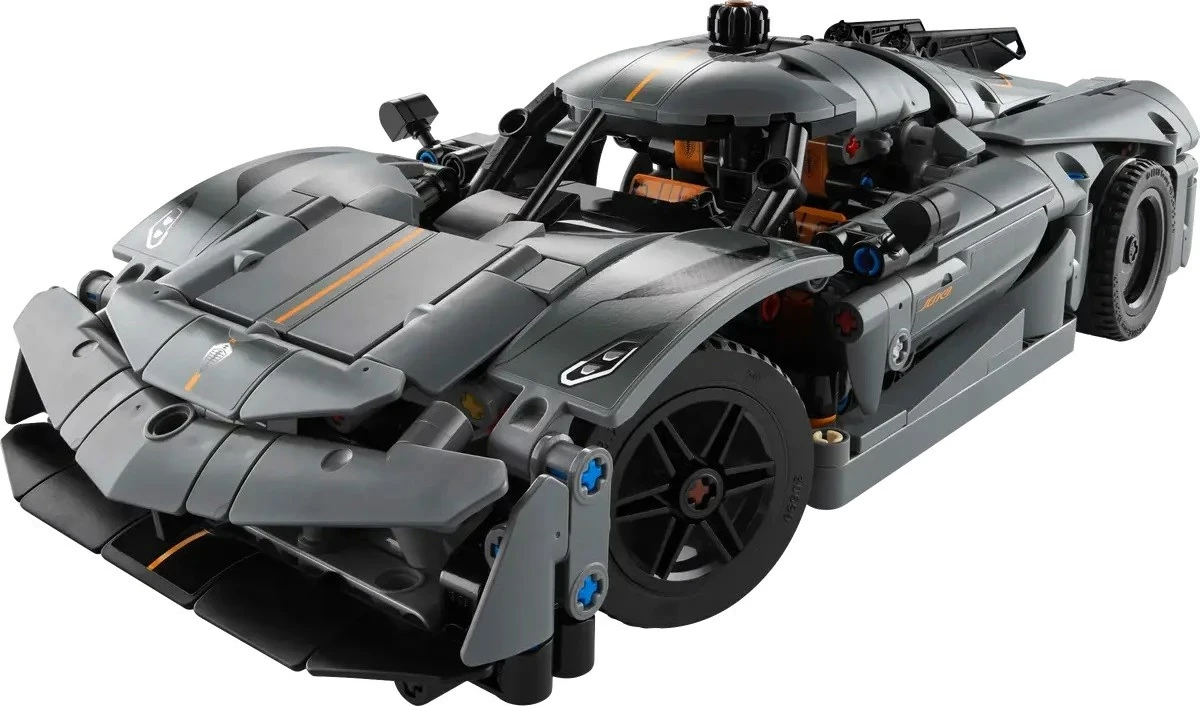 Detajiran model Koenigsegg Jesko, LEGO Technic 42173, Absolute Grey Hypercar