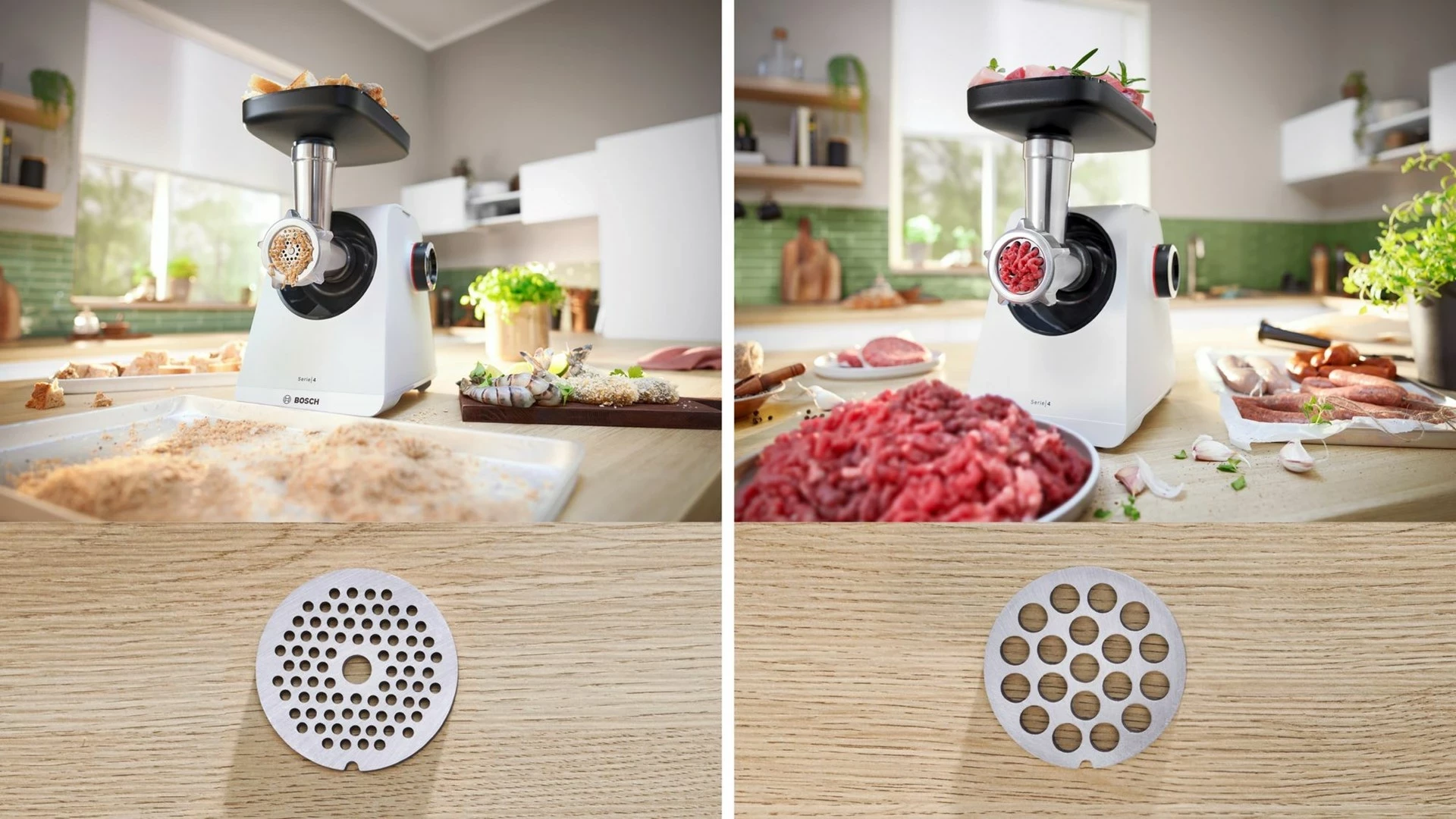 Mlinček za meso Bosch Serie 4 MFWS420W, 1900 W, bel, črn