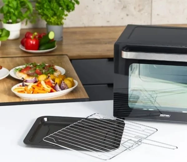 Mini pečica z električnim grelnim MPM MPE-14/T, 1300 W, črna